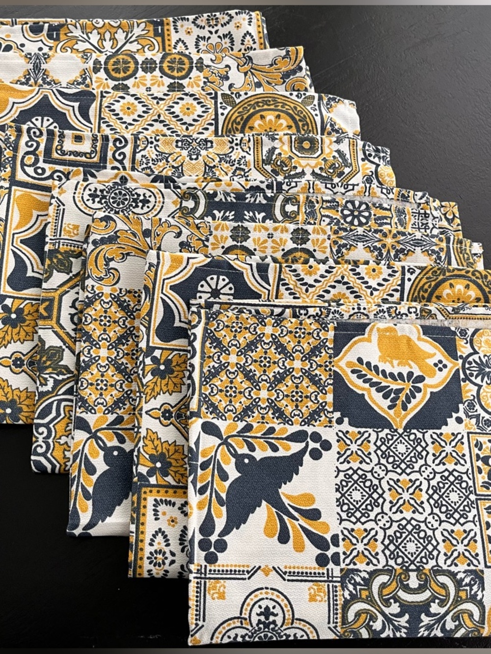 Boho Set of 8 100% Cotton Place Settings Made in Portugal